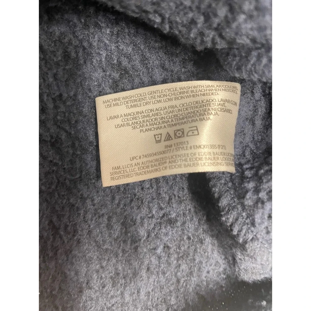 Eddie Bauer‎ Mens XXL 1/4 Zip Fleece Pullover Sweater Jacket Blue Casual